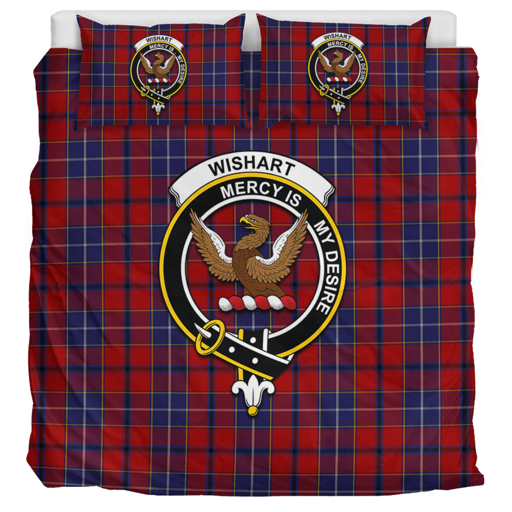 wishart-dress-tartan-bedding-set-with-family-crest