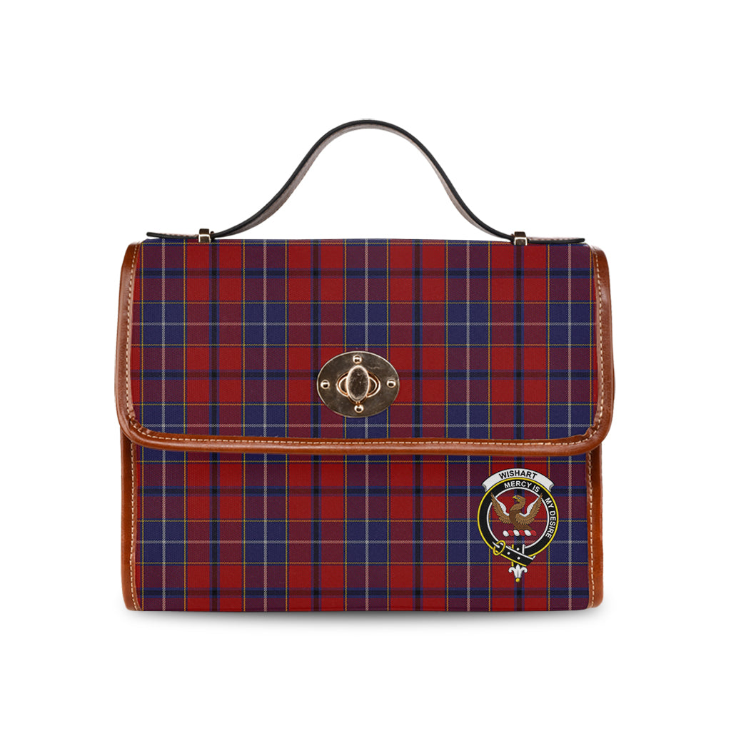 wishart-dress-tartan-leather-strap-waterproof-canvas-bag-with-family-crest