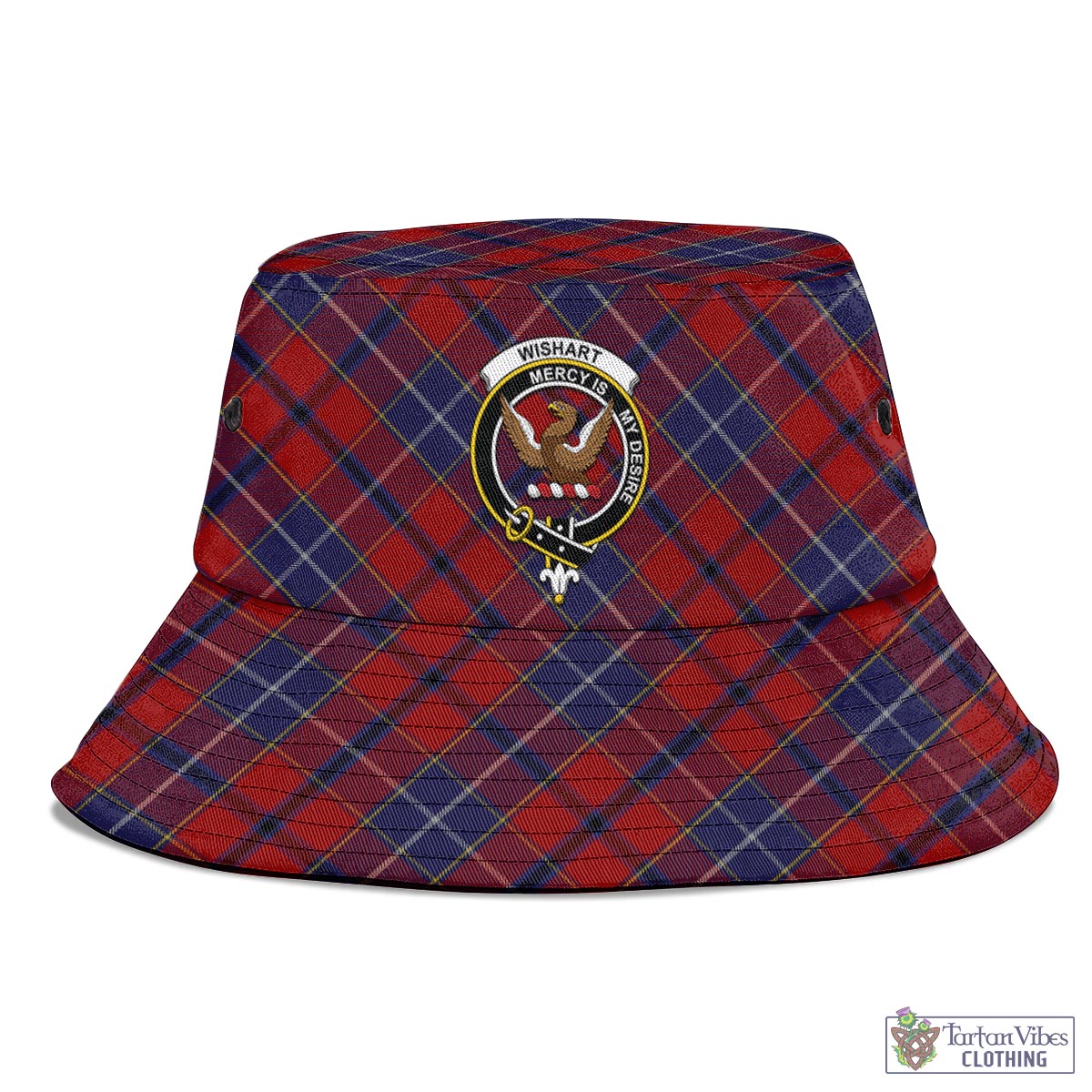 Tartan Vibes Clothing Wishart Dress Tartan Bucket Hat with Family Crest