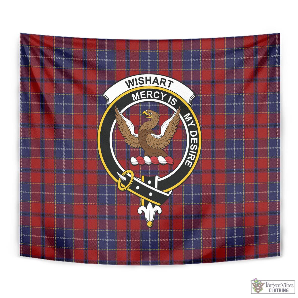 Tartan Vibes Clothing Wishart Dress Tartan Tapestry Wall Hanging and Home Decor for Room with Family Crest