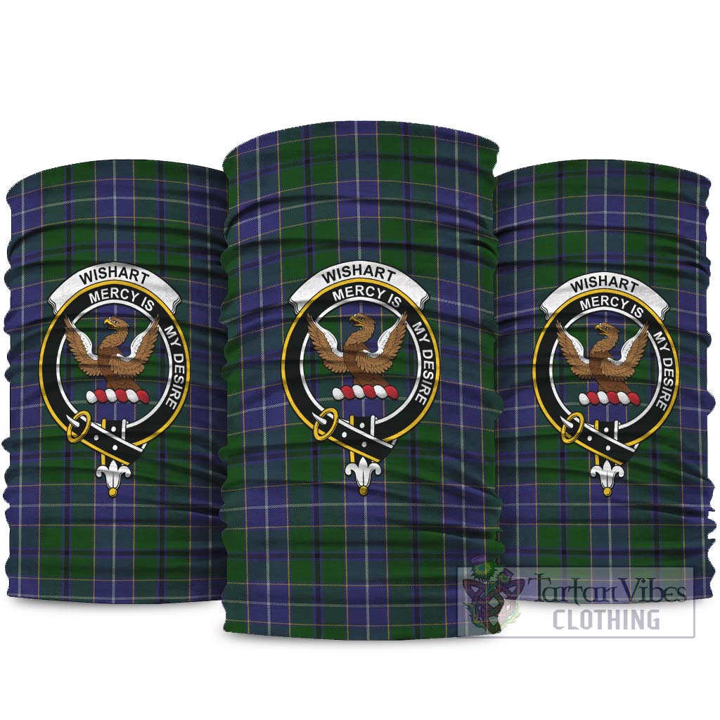 Wishart Hunting Tartan Neck Gaiters, Tartan Bandanas, Tartan Head Band with Family Crest