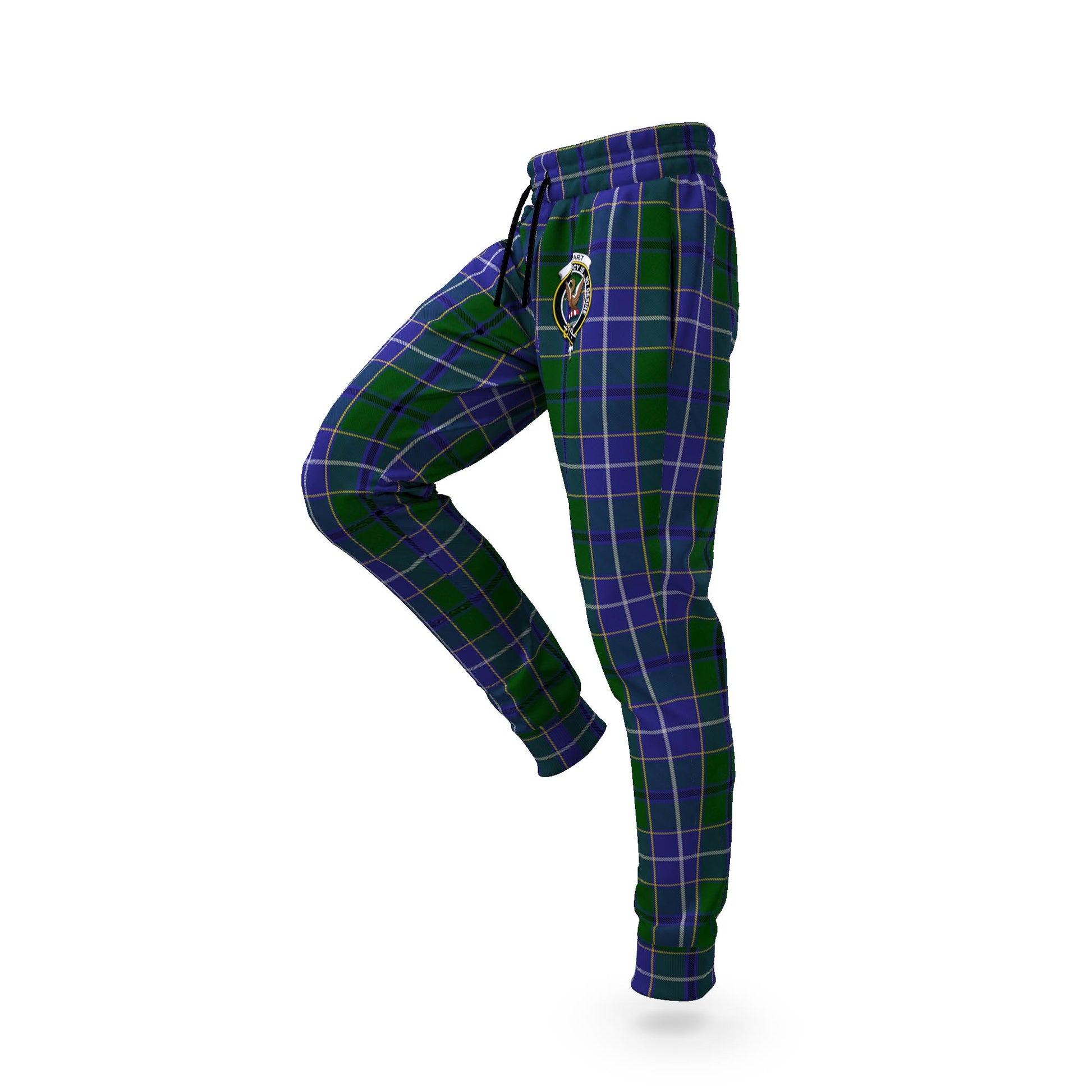 Wishart Hunting Tartan Joggers Pants with Family Crest S - Tartan Vibes Clothing