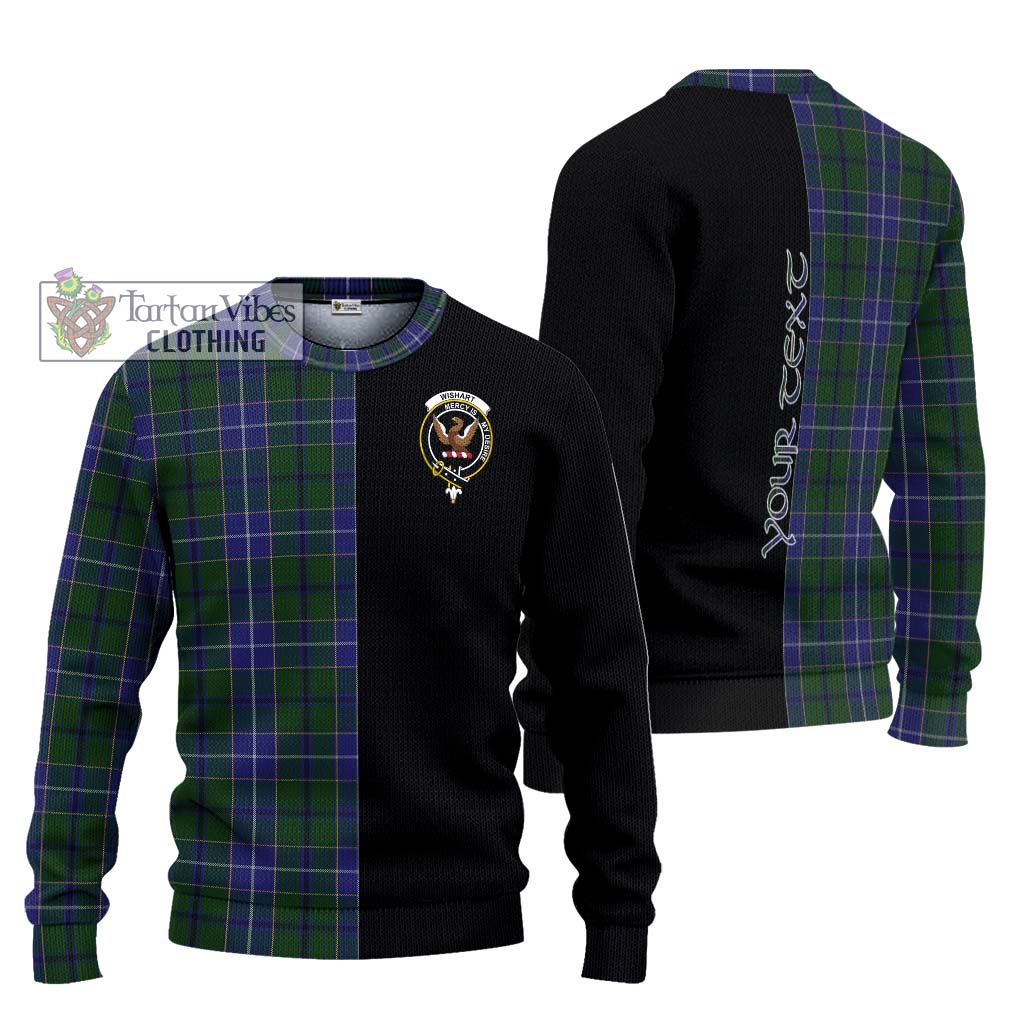 Tartan Vibes Clothing Wishart Hunting Tartan Knitted Sweater with Family Crest and Half Of Me Style