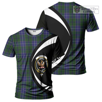 Wishart Hunting Tartan T-Shirt with Family Crest Circle Style