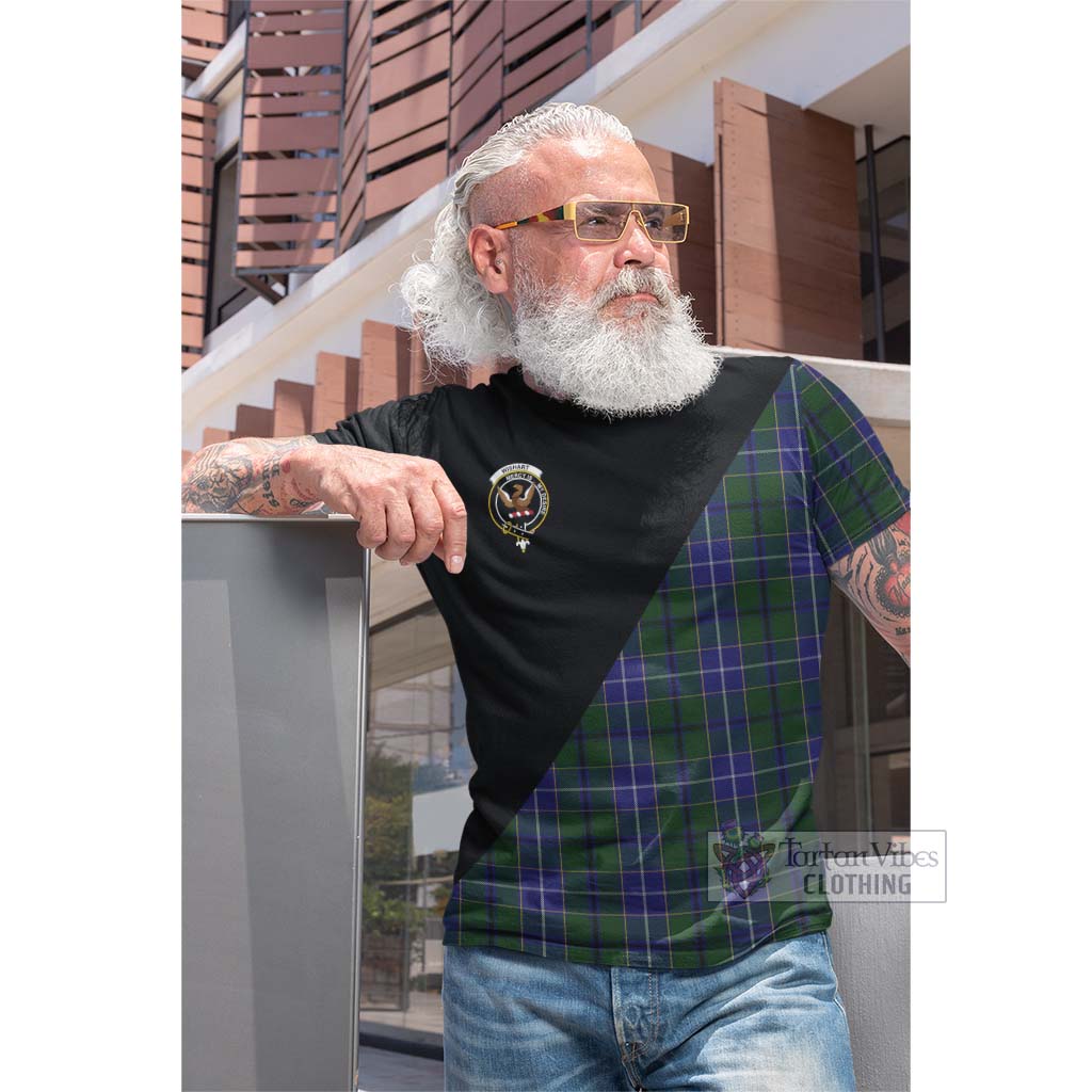 Tartan Vibes Clothing Wishart Hunting Tartan Cotton T-shirt with Family Crest and Military Logo Style