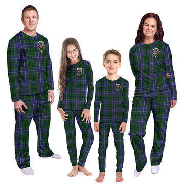 Wishart Hunting Tartan Pajamas Family Set with Family Crest