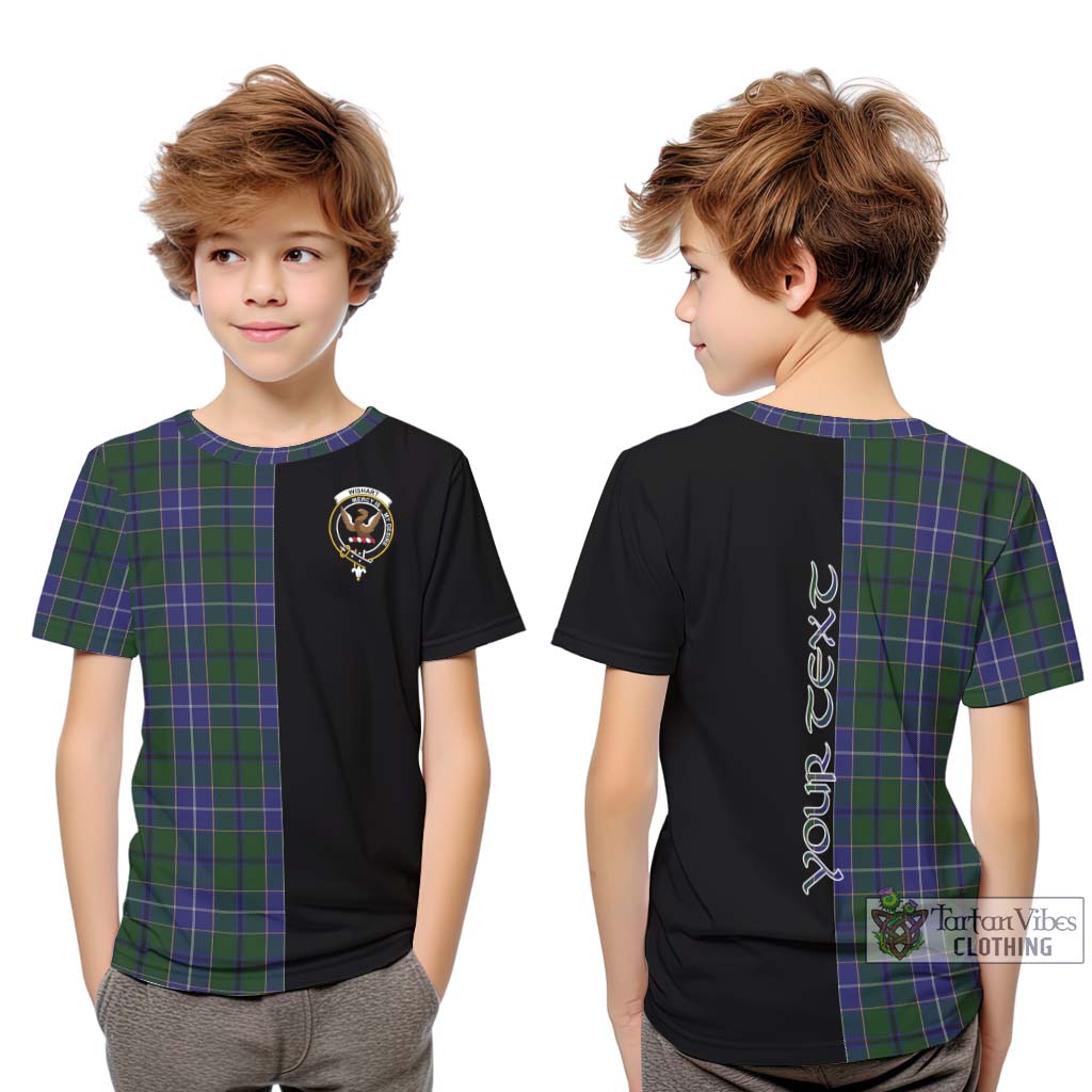 Tartan Vibes Clothing Wishart Hunting Tartan Kid T-Shirt with Family Crest and Half Of Me Style