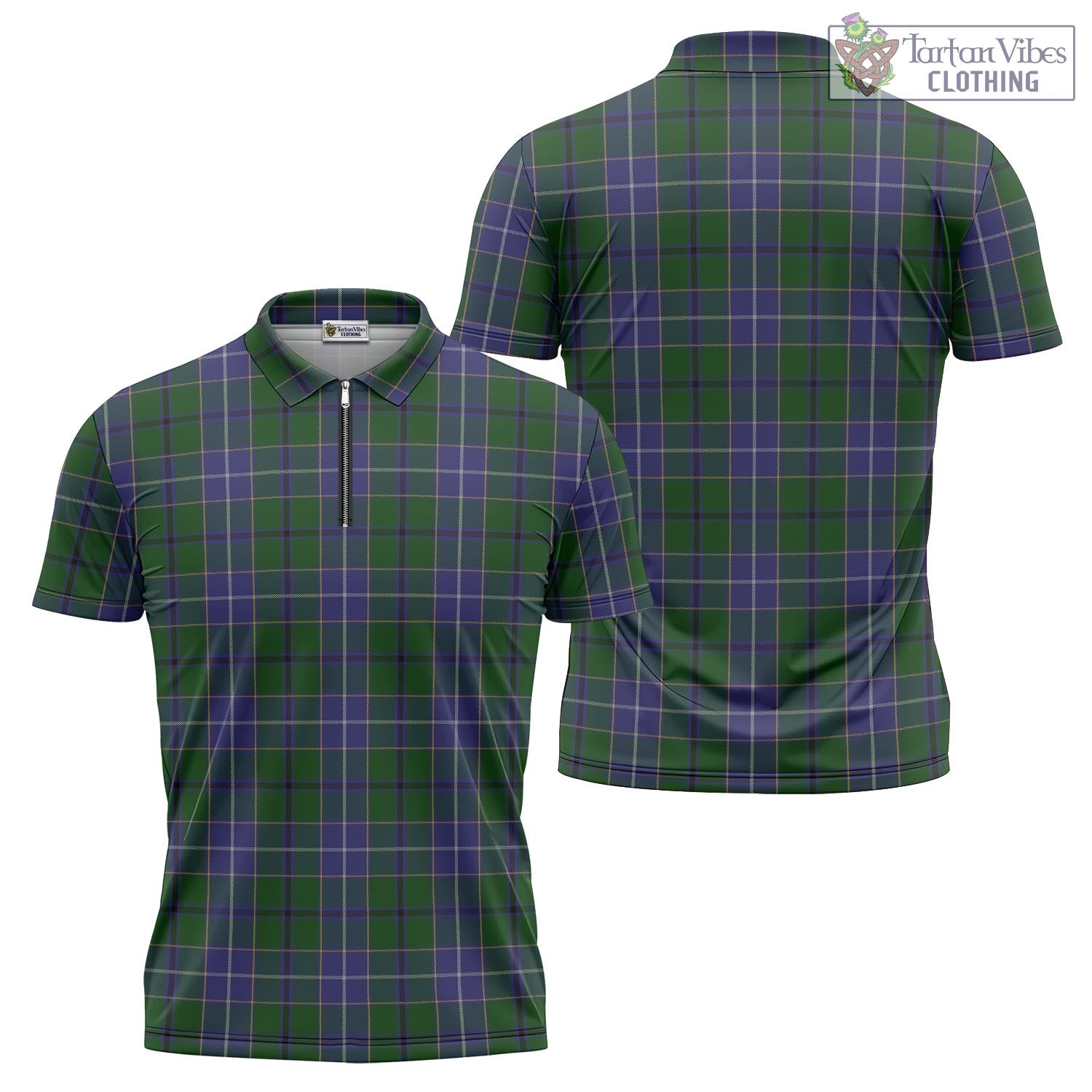 Tartan Vibes Clothing Wishart Hunting Tartan Zipper Polo Shirt