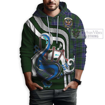 Wishart Hunting Tartan Hoodie with Epic Bagpipe Style