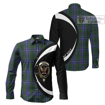 Wishart Hunting Tartan Long Sleeve Button Up with Family Crest Circle Style