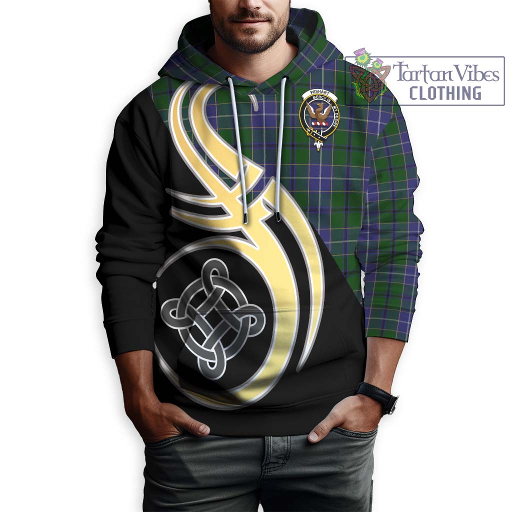 Wishart Hunting Tartan Hoodie with Family Crest and Celtic Symbol Style Zip Hoodie - Tartan Vibes Clothing