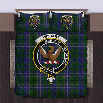 Wishart Hunting Tartan Quilt Bed Set with Family Crest