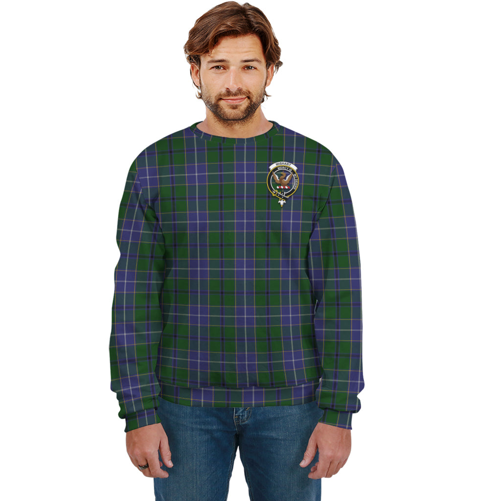 Wishart Hunting Tartan Sweatshirt with Family Crest Unisex - Tartan Vibes Clothing