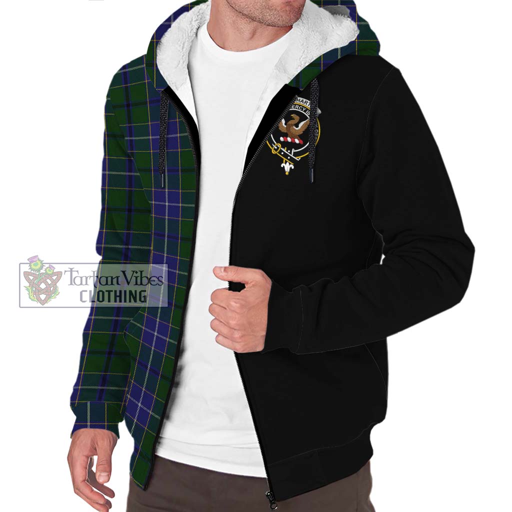 Tartan Vibes Clothing Wishart Hunting Tartan Sherpa Hoodie with Family Crest and Half Of Me Style