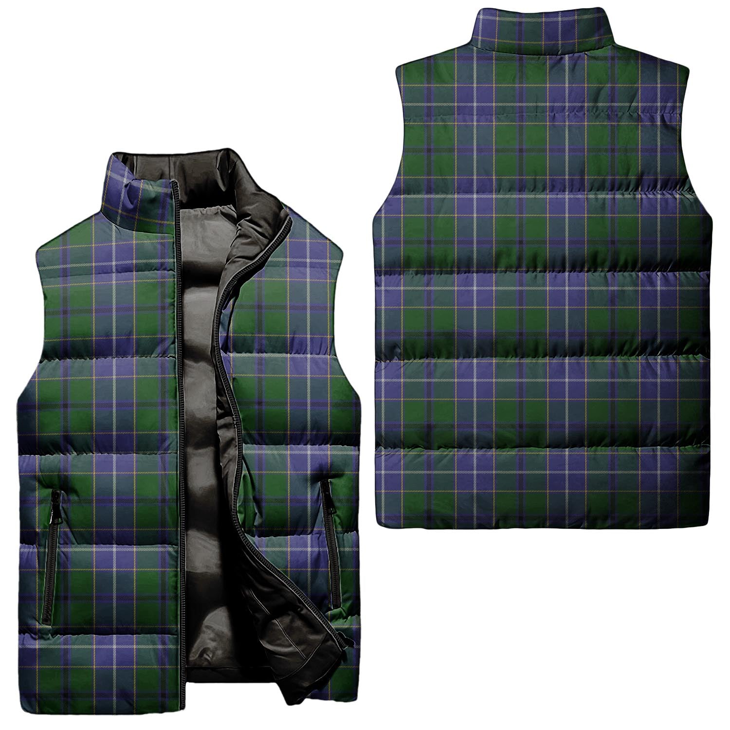 Wishart Hunting Tartan Sleeveless Puffer Jacket Unisex - Tartanvibesclothing