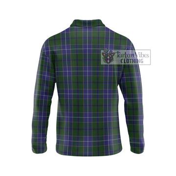 Wishart Hunting Tartan Long Sleeve Polo Shirt with Family Crest DNA In Me Style