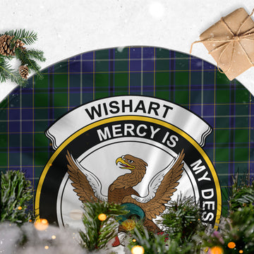 Wishart Hunting Tartan Christmas Tree Skirt with Family Crest