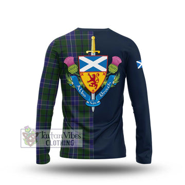 Wishart Hunting Tartan Long Sleeve T-Shirt with Scottish Lion Royal Arm Half Style