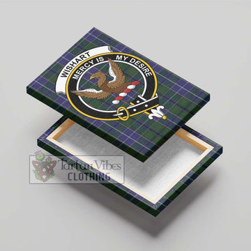 Wishart Hunting Tartan Canvas Print Wall Art with Family Crest