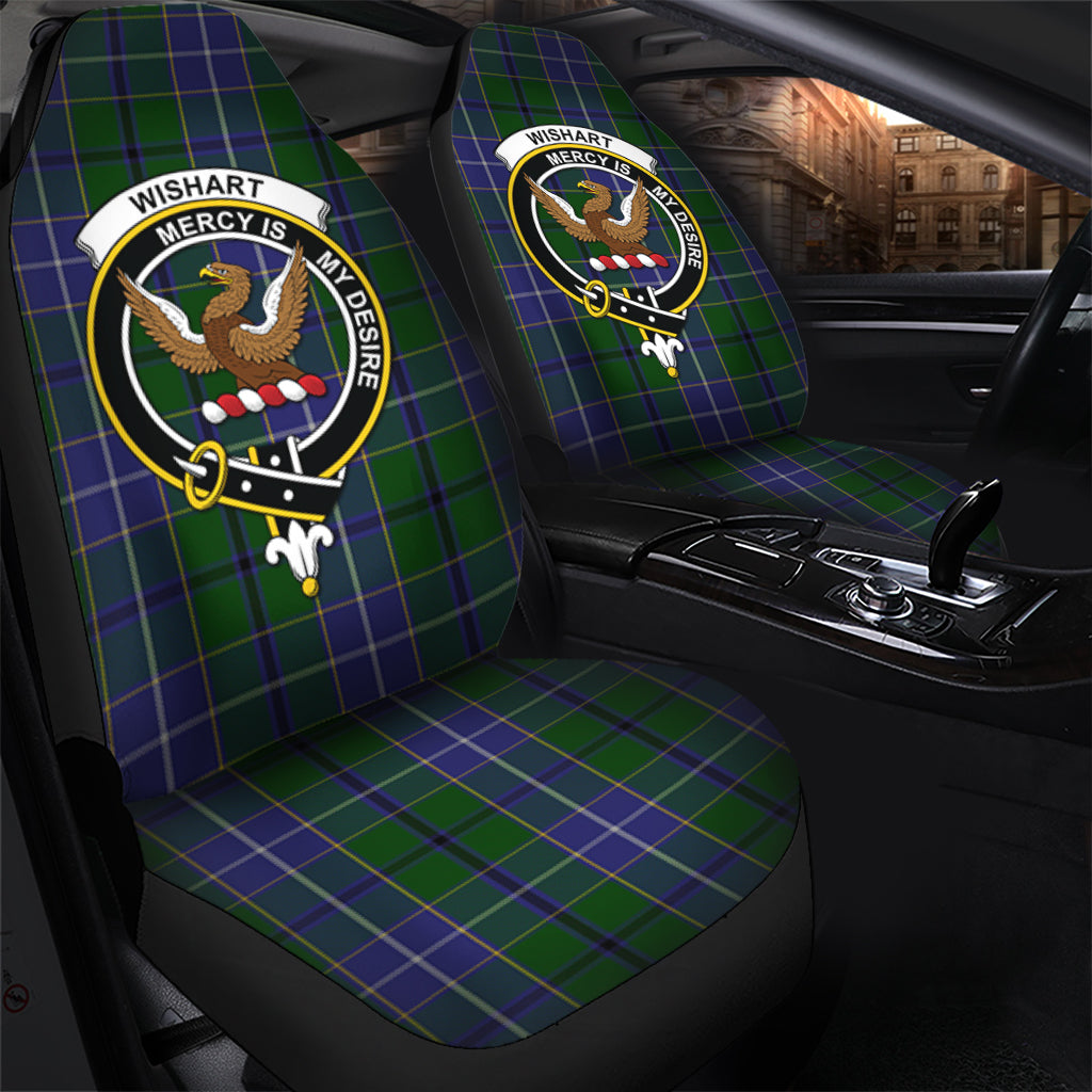Wishart Hunting Tartan Car Seat Cover with Family Crest - Tartanvibesclothing