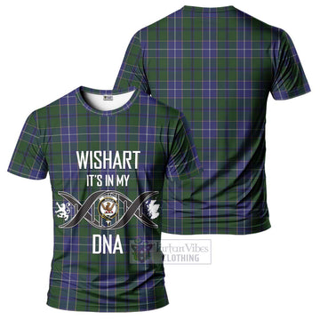 Wishart Hunting Tartan T-Shirt with Family Crest DNA In Me Style