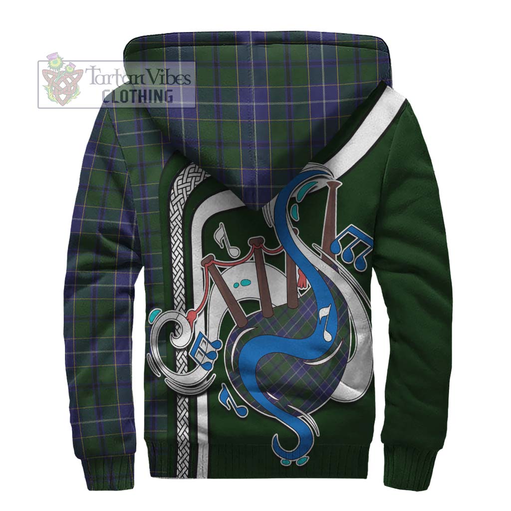 Tartan Vibes Clothing Wishart Hunting Tartan Sherpa Hoodie with Epic Bagpipe Style