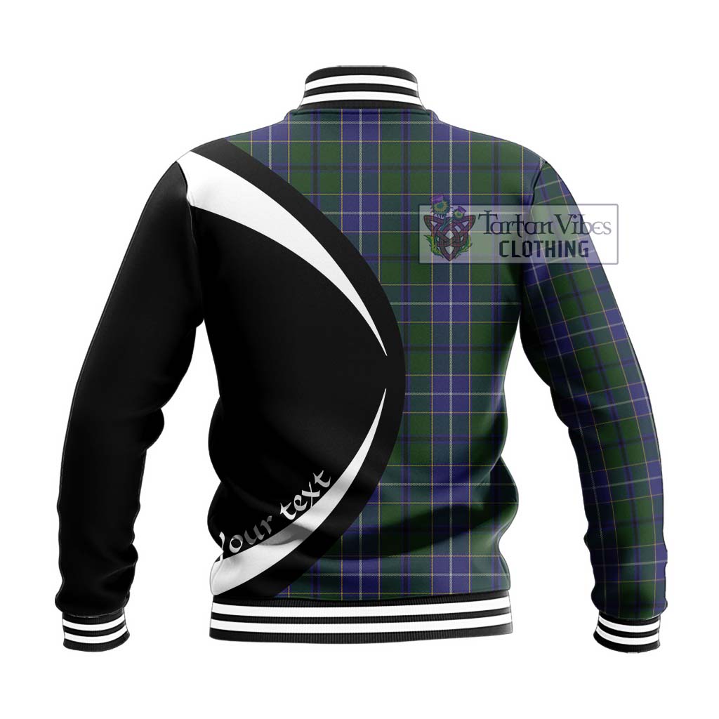 Wishart Hunting Tartan Baseball Jacket with Family Crest Circle Style - Tartan Vibes Clothing