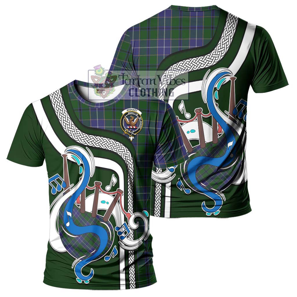 Tartan Vibes Clothing Wishart Hunting Tartan T-Shirt with Epic Bagpipe Style