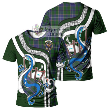 Wishart Hunting Tartan T-Shirt with Epic Bagpipe Style