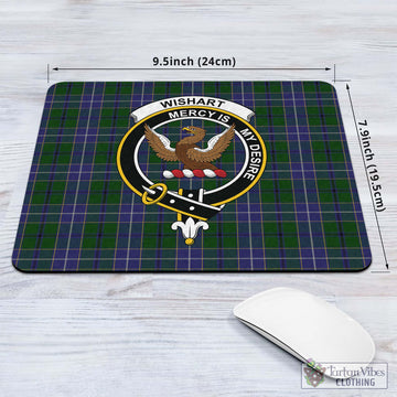 Wishart Hunting Tartan Mouse Pad with Family Crest