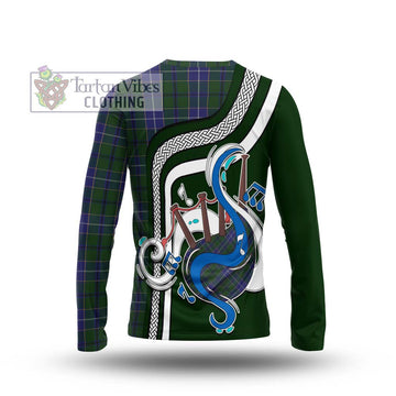 Wishart Hunting Tartan Long Sleeve T-Shirt with Epic Bagpipe Style