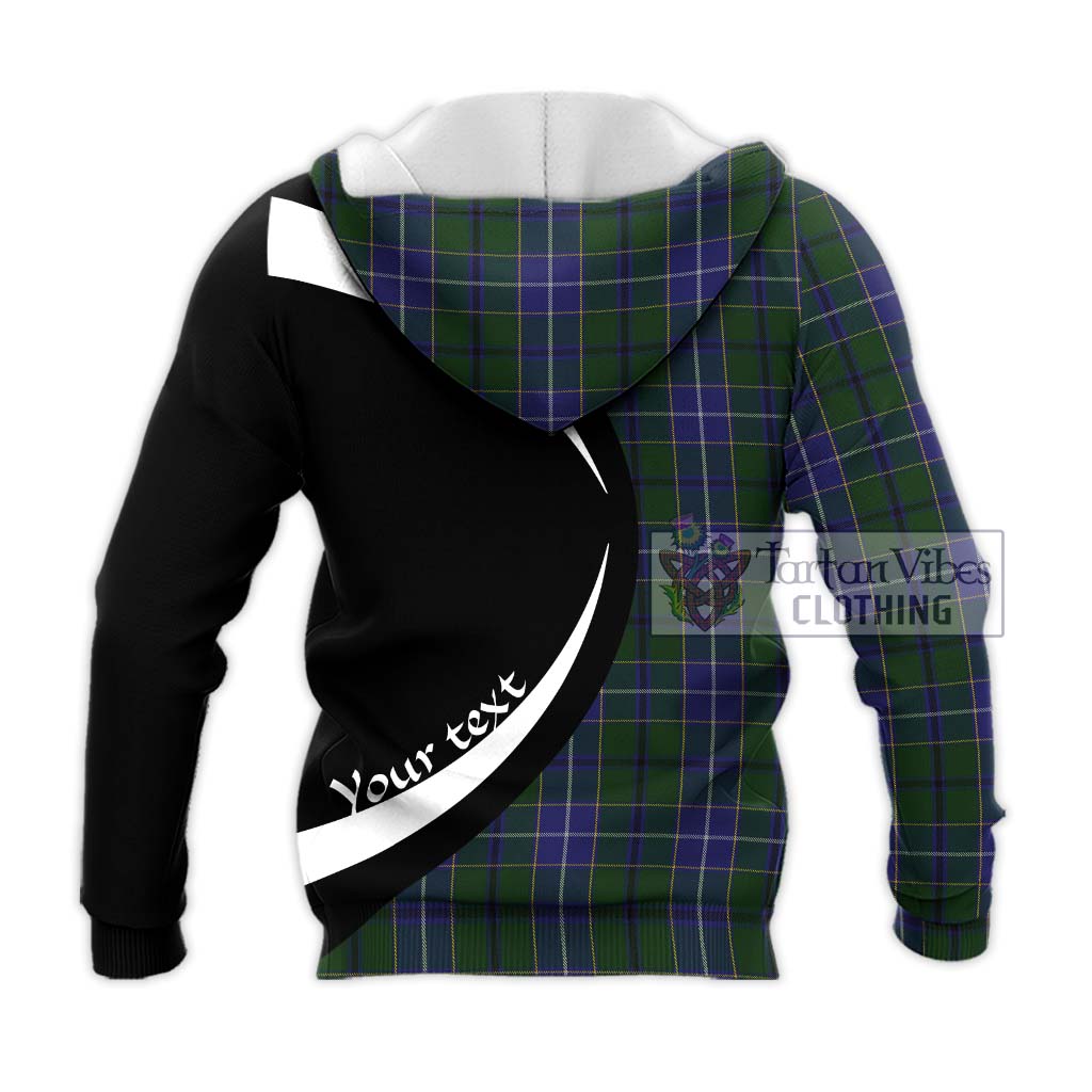 Wishart Hunting Tartan Knitted Hoodie with Family Crest Circle Style - Tartan Vibes Clothing