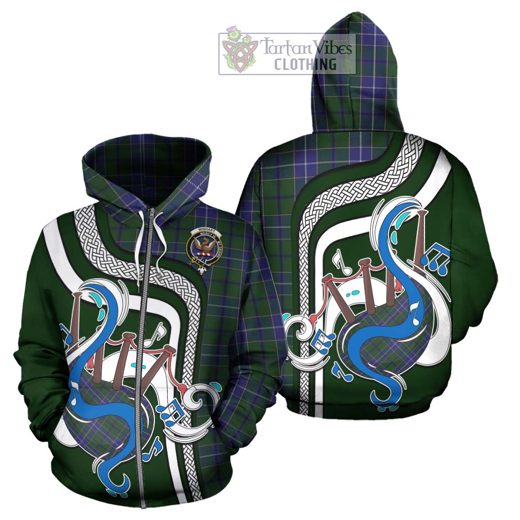 Tartan Vibes Clothing Wishart Hunting Tartan Hoodie with Epic Bagpipe Style