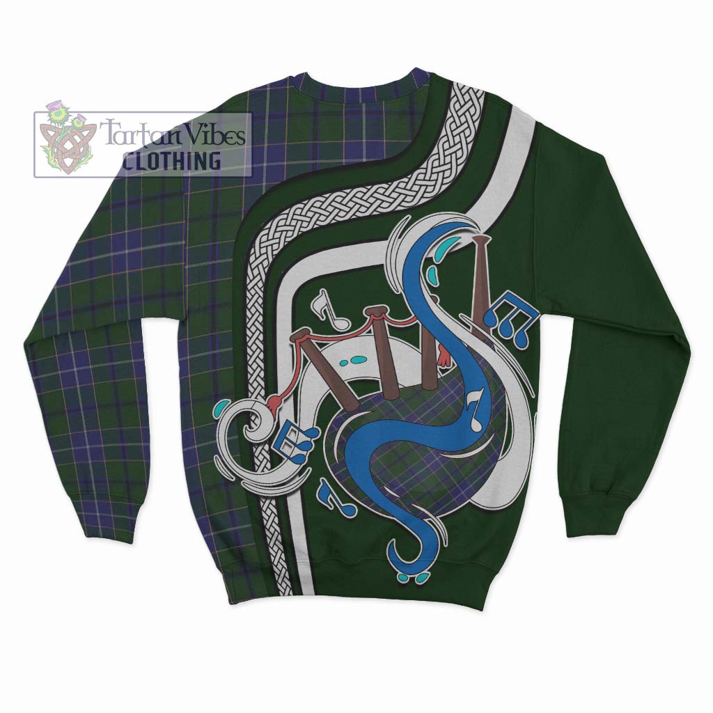 Tartan Vibes Clothing Wishart Hunting Tartan Sweatshirt with Epic Bagpipe Style