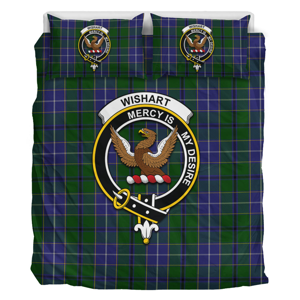 wishart-hunting-tartan-bedding-set-with-family-crest