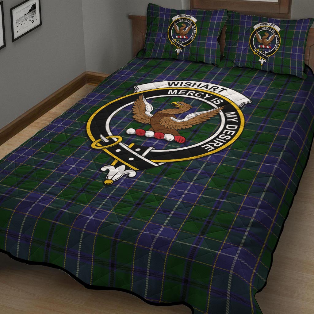 Wishart Hunting Tartan Quilt Bed Set with Family Crest