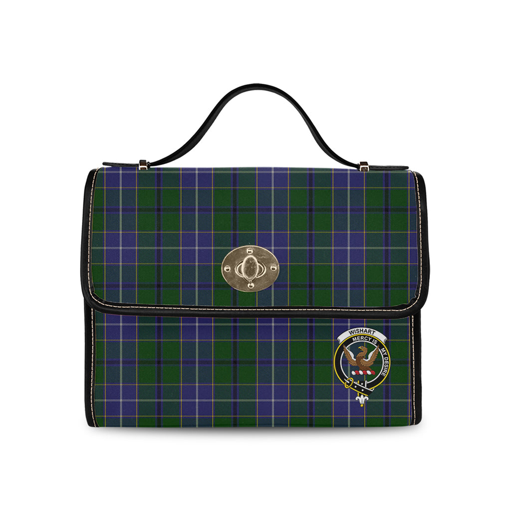 wishart-hunting-tartan-leather-strap-waterproof-canvas-bag-with-family-crest