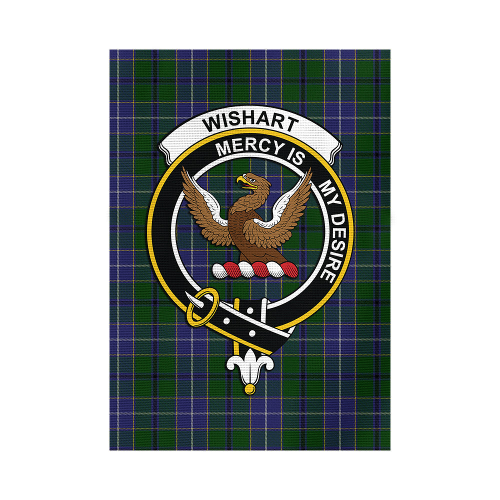 wishart-hunting-tartan-flag-with-family-crest