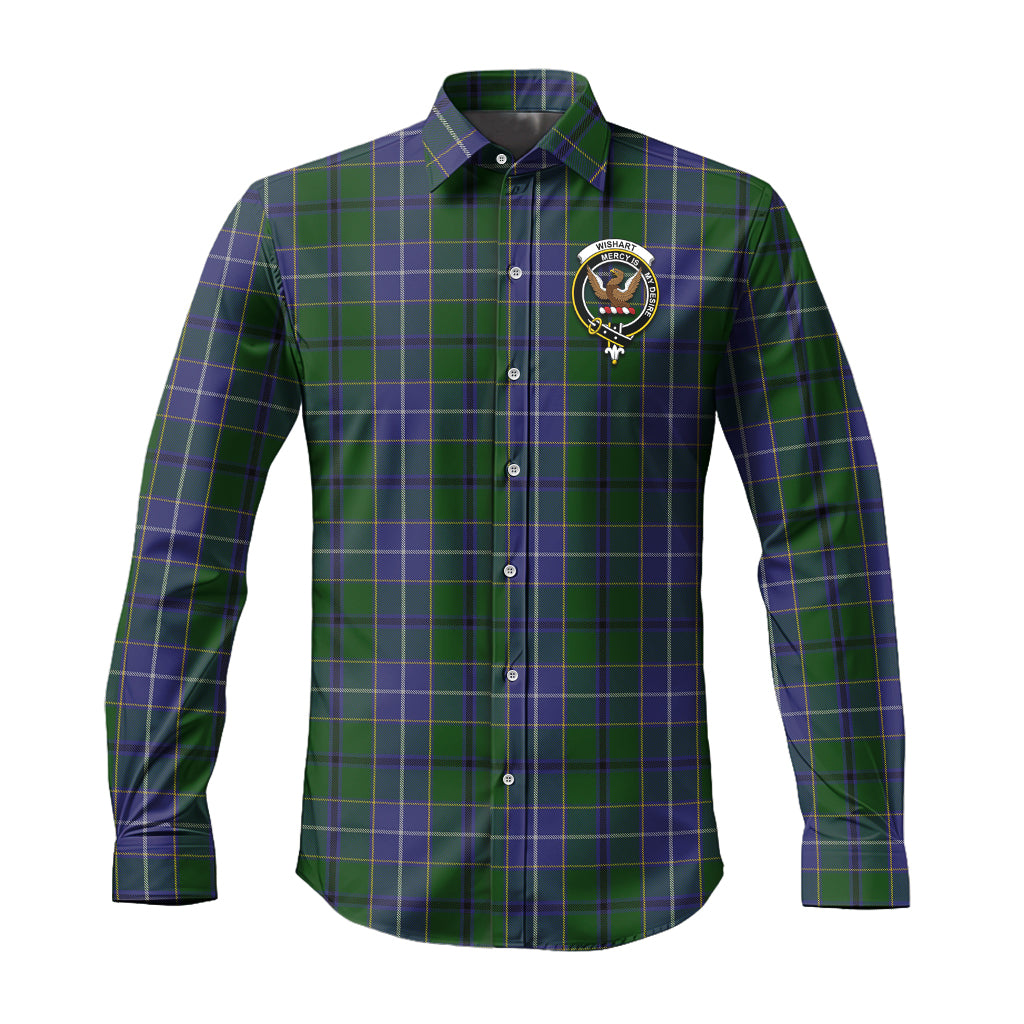 wishart-hunting-tartan-long-sleeve-button-up-shirt-with-family-crest