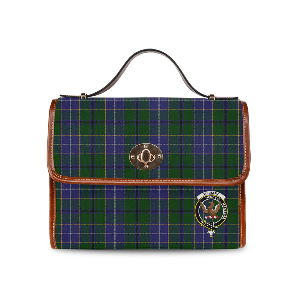 wishart-hunting-tartan-leather-strap-waterproof-canvas-bag-with-family-crest