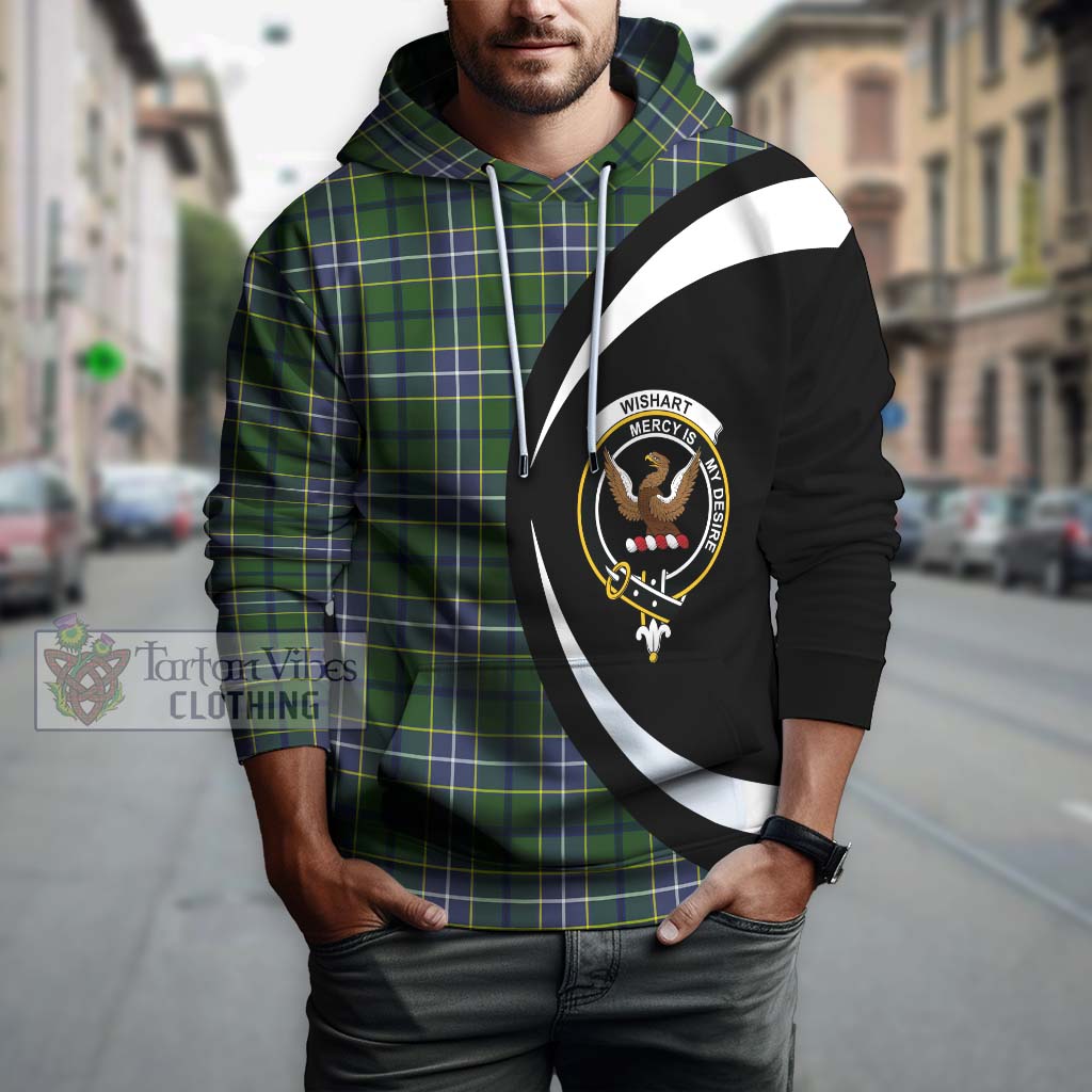 Wishart Hunting Modern Tartan Hoodie with Family Crest Circle Style Zip Hoodie - Tartan Vibes Clothing