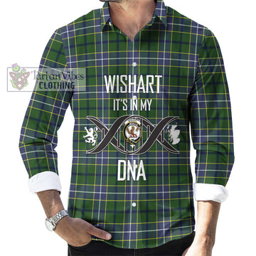 Wishart Hunting Modern Tartan Long Sleeve Button Shirt with Family Crest DNA In Me Style