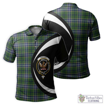 Wishart Hunting Modern Tartan Men's Polo Shirt with Family Crest Circle Style
