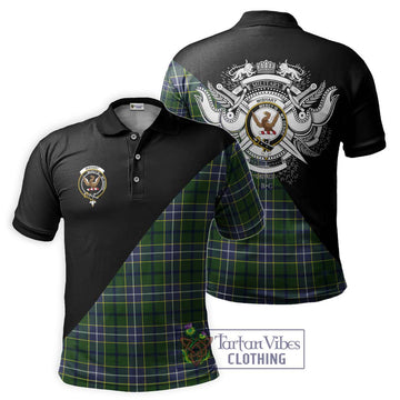 Wishart Hunting Modern Tartan Polo Shirt with Family Crest and Military Logo Style