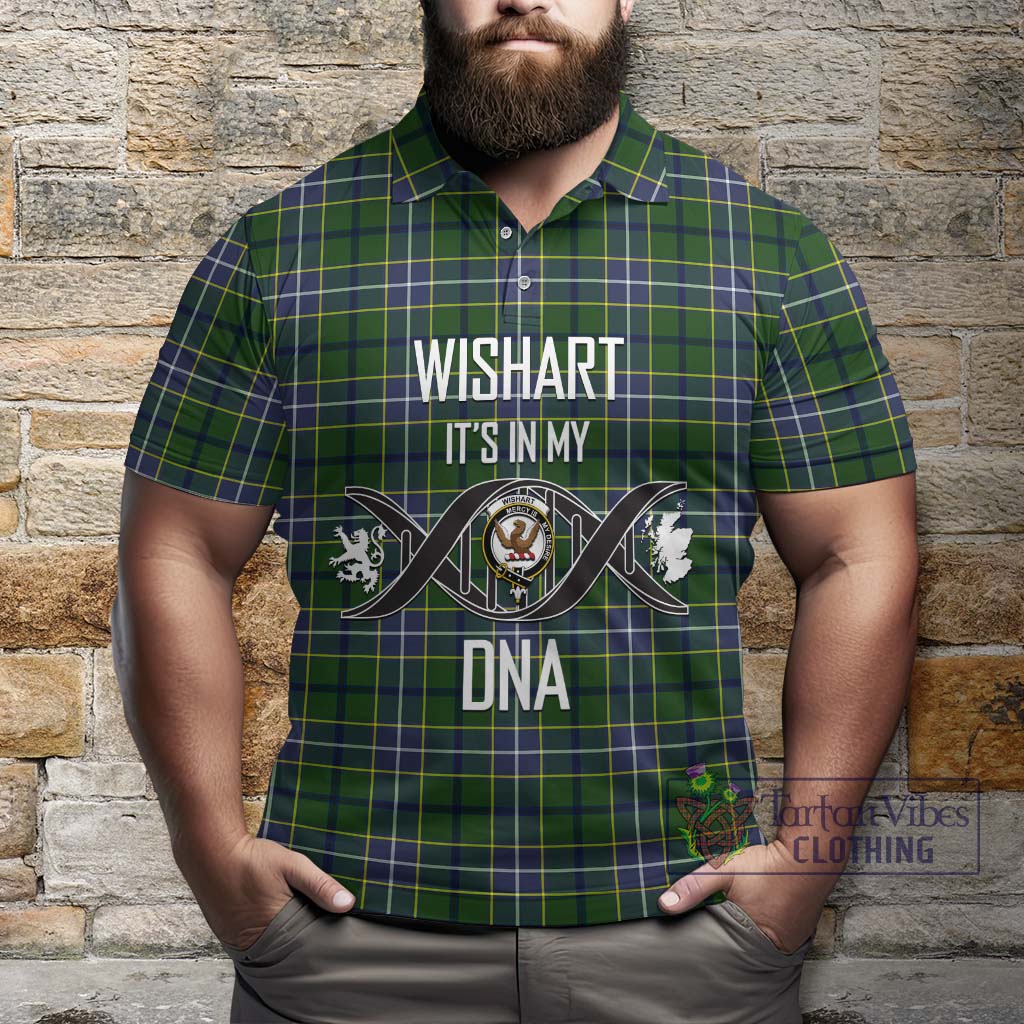 Tartan Vibes Clothing Wishart Hunting Modern Tartan Polo Shirt with Family Crest DNA In Me Style