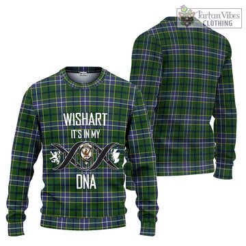 Wishart Hunting Modern Tartan Knitted Sweater with Family Crest DNA In Me Style