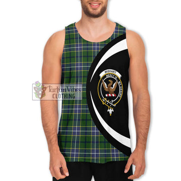 Wishart Hunting Modern Tartan Men's Tank Top with Family Crest Circle Style