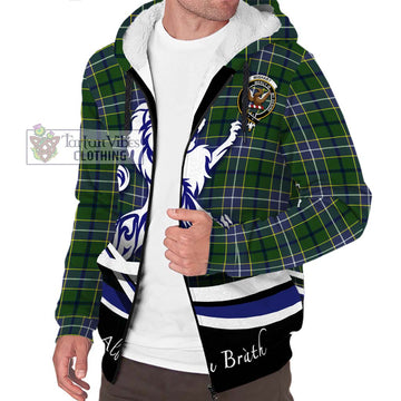 Wishart Hunting Modern Tartan Sherpa Hoodie with Alba Gu Brath Regal Lion Emblem