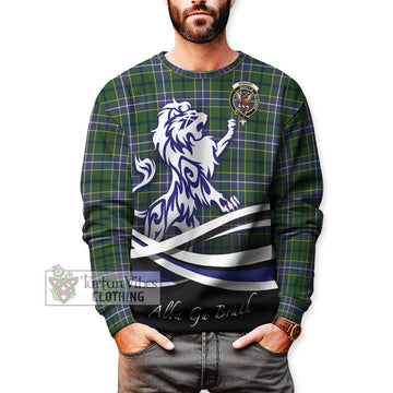 Wishart Hunting Modern Tartan Sweatshirt with Alba Gu Brath Regal Lion Emblem