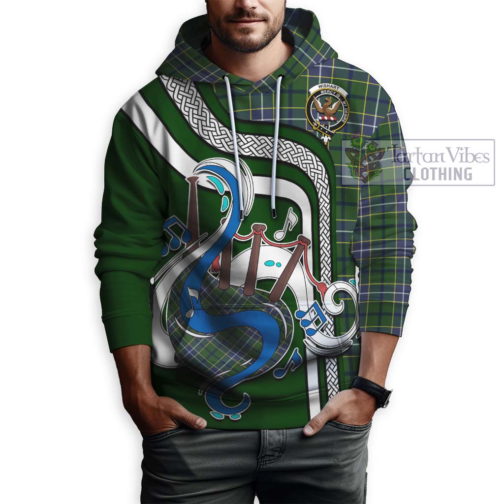 Tartan Vibes Clothing Wishart Hunting Modern Tartan Hoodie with Epic Bagpipe Style